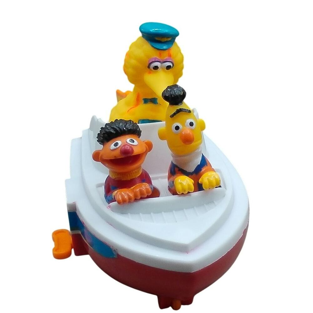 Vintage 1993 Tyco Sesame Street #8901 Big Bird's Motorboat Wind-up Works READ